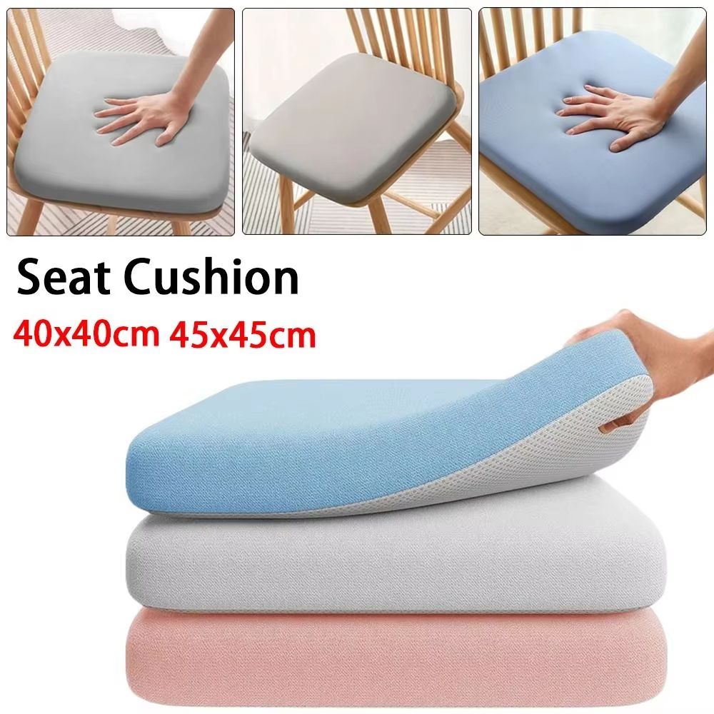 1.57in Thick Memory Foam Seat Cushion Anti Slip Ultra Soft Breathable Chair Pad 17.72x17.72x1.57in brown