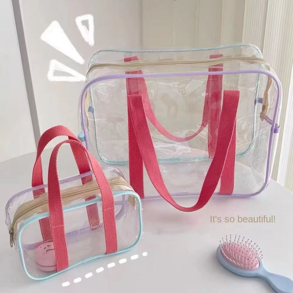Large Transparent PVC Jelly Beach Bag Waterproof Outdoor Tote 7.87x4.33x3.15in