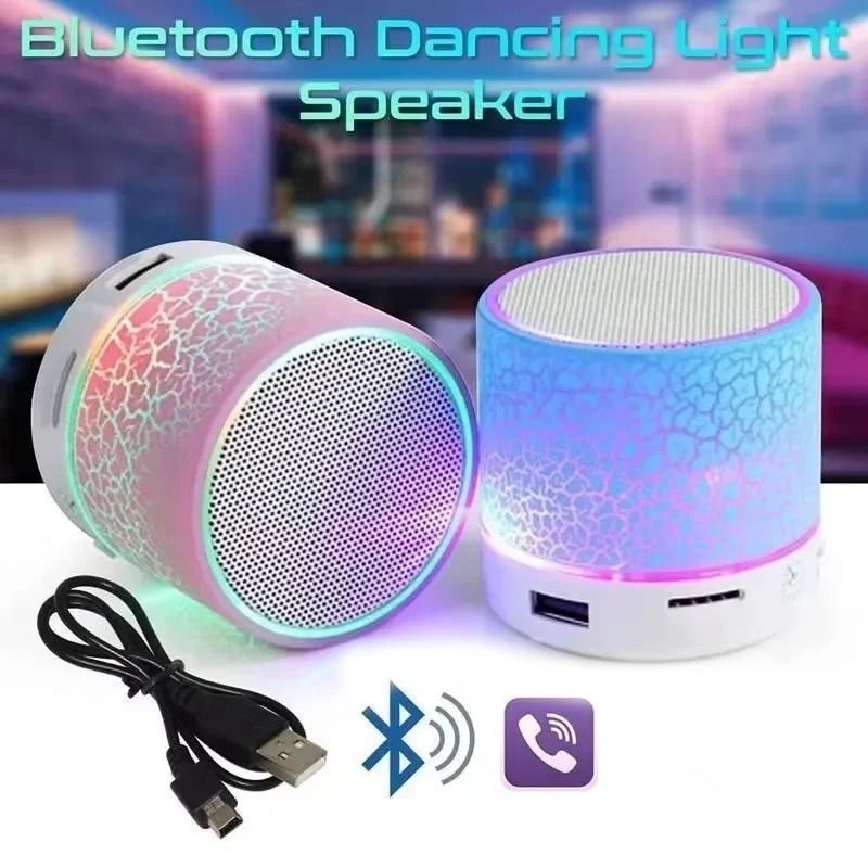 Professional High Fidelity Mini Bluetooth Speaker And Portable Crack Design LED Subwoofer blue