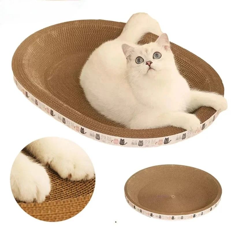 Wear Resistant Corrugated Cat Scratcher And Lounge Bed 13.78 X 3.15in
