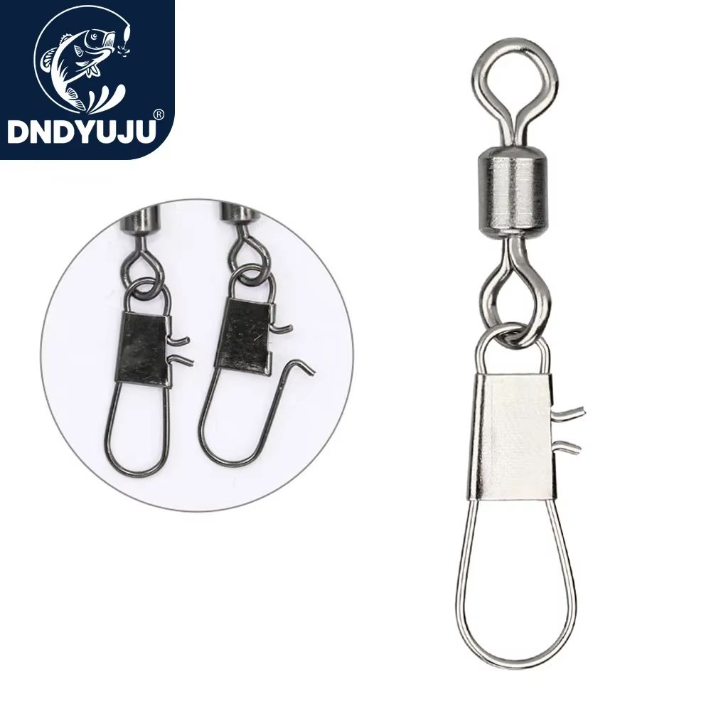 Stainless Steel Fishing Rolling Swivels With Interlock Snap 50 Pack size 6