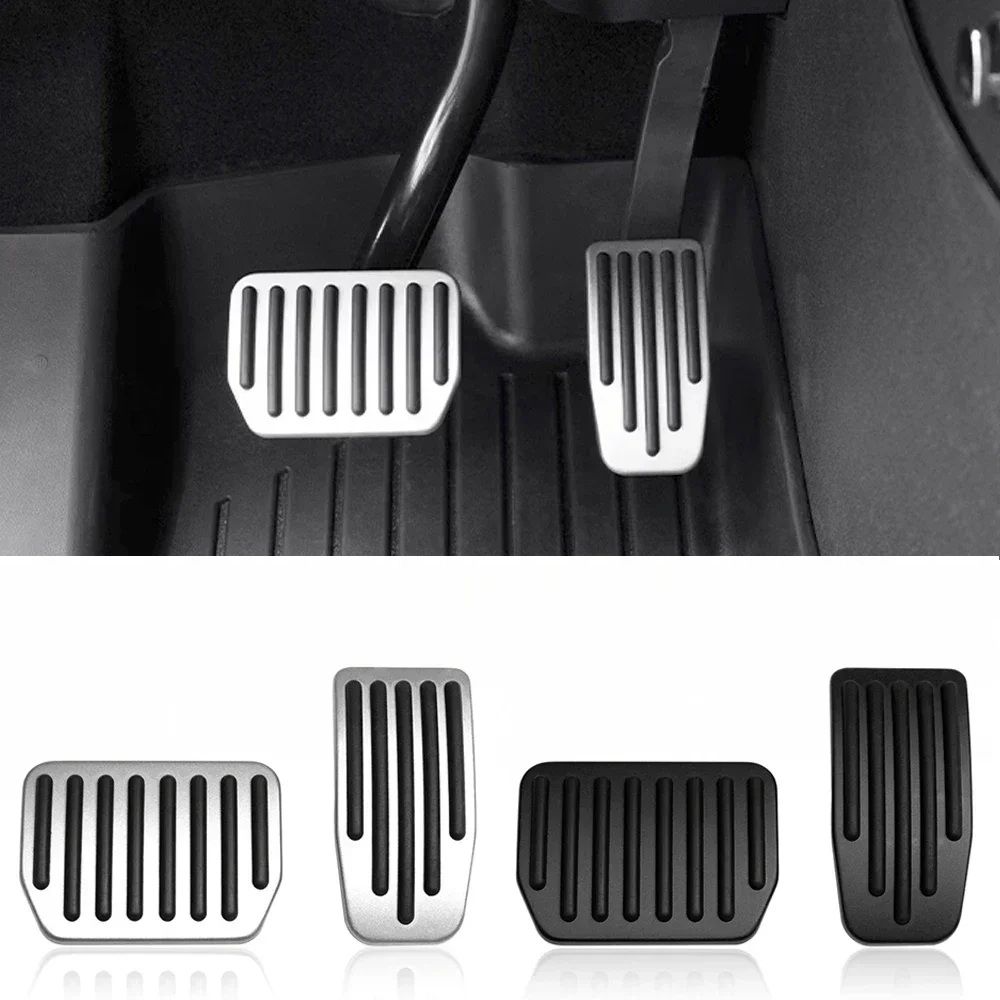 Performance Aluminum Pedal Covers For Tesla Model Y & Model 3 Non Slip Foot Pedal Upgrade black