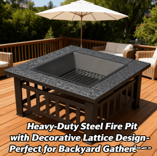 Outdoor Stove Grill Set Tea Brewing And Barbecue Heating Table With Grill Rack 9