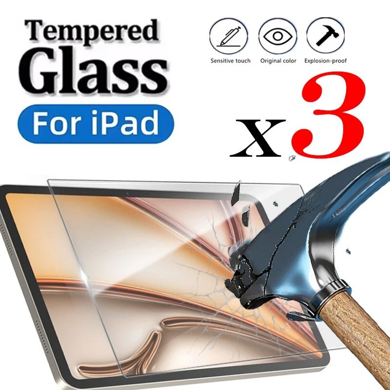 3 Piece High Definition Tempered Glass IPad Screen Protector Set air 3