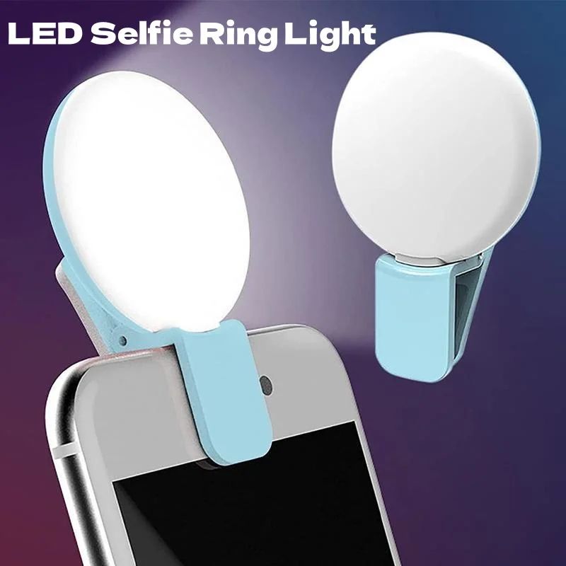 USB Rechargeable Clip On Phone Ring Light For Selfies And Livestreams, Portable LED Fill Light For Phone With Adjustable black