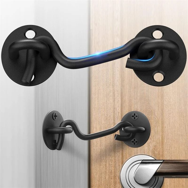 Professional Heavy Duty Stainless Steel Cabin Hook And Eye Latch black 4in