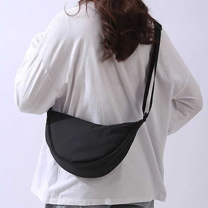 Lightweight Nylon Crossbody Bag For Women, Padded Shoulder Travel Purse classic Winered