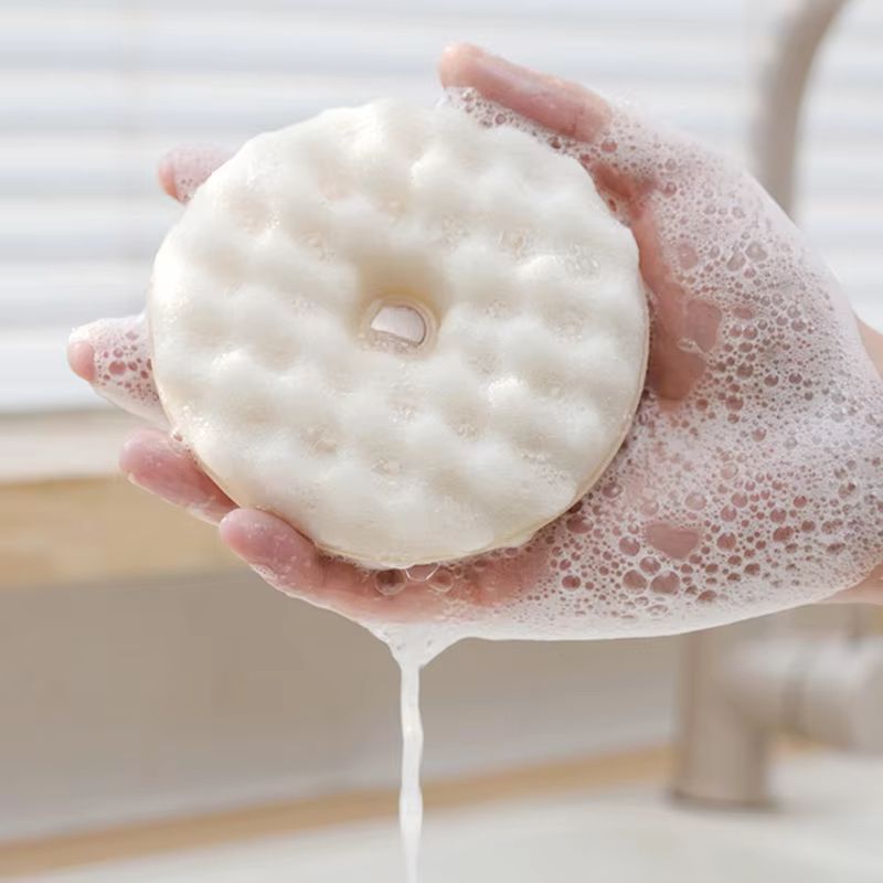 Double Sided Suction Cup Dishwashing Sponge Brush For Efficient Kitchen Cleaning 1pc