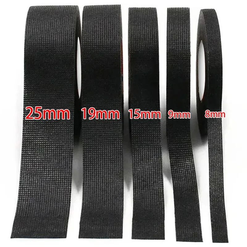 Heat Resistant Fabric Electrical Tape For Auto Wiring Harness And Cable Wrap black 19 Mm 60 M | 4 Roll