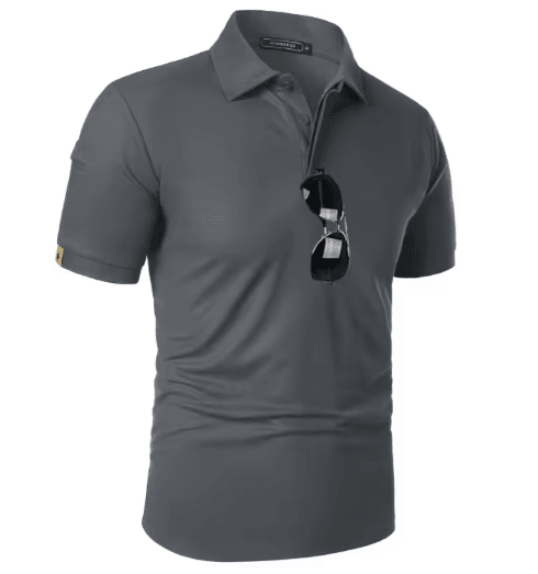 Mens Short Sleeve Polo Sports T Shirt Breathable Moisture Wicking And Oversized Fit green xl