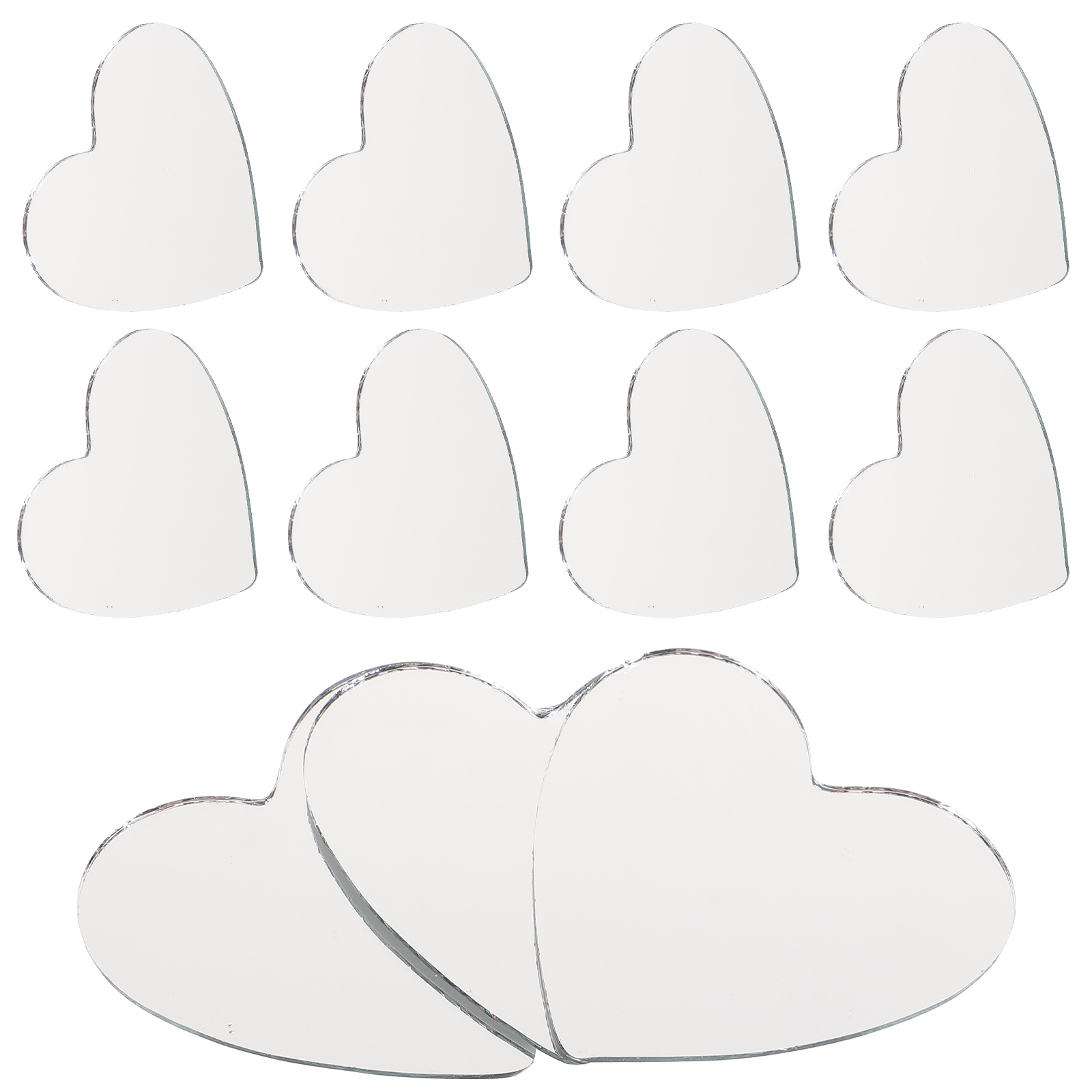 Heart Shaped Lenses Mirrors For Crafts Portable Tiles Small Sticker Vanity Heart Shaped Lenses Mirrors For Crafts Portable Tiles Small Sticker Vanity