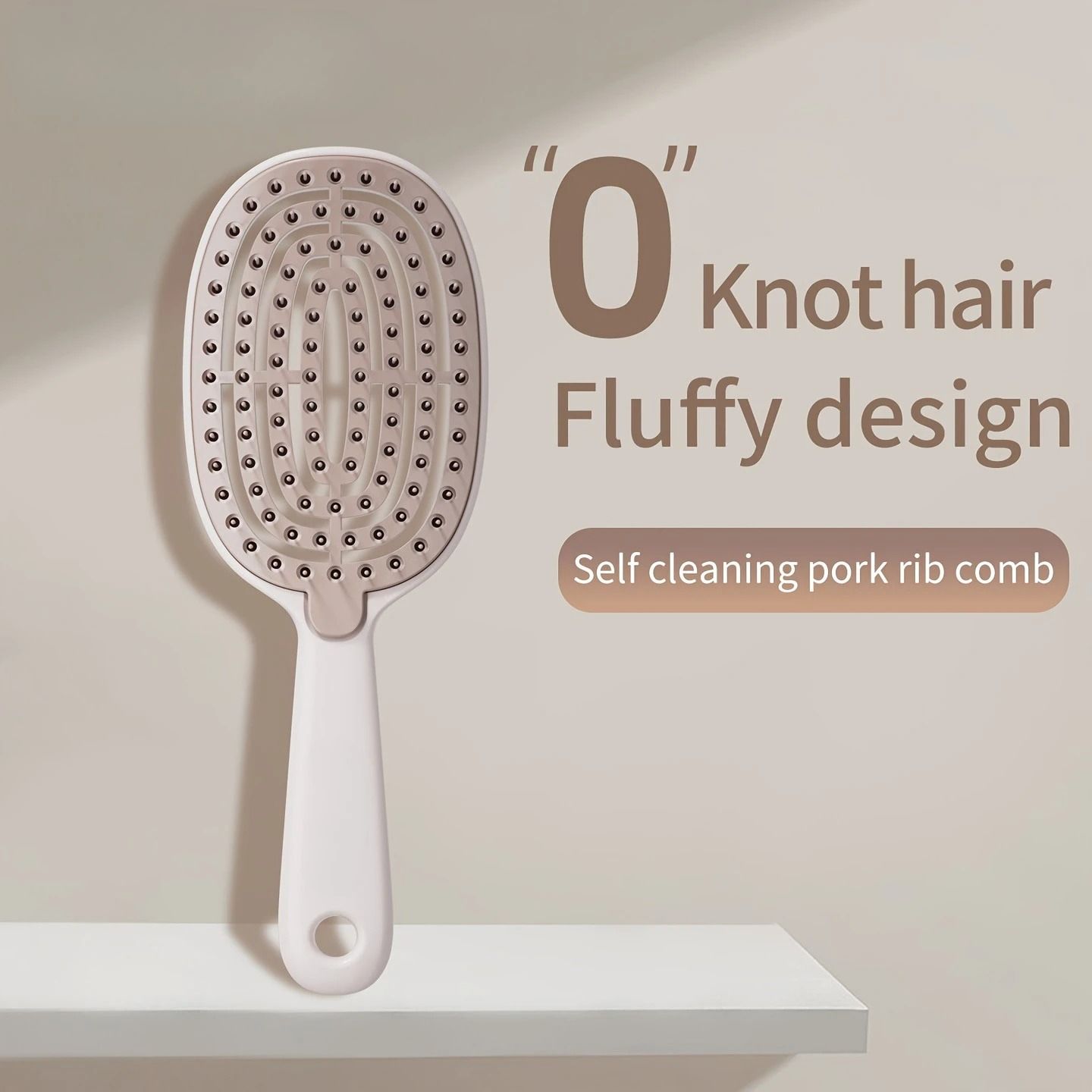 Fashionable Women's Portable Hair Comb Hollow Out Minimalist Scalp Massage Brush green