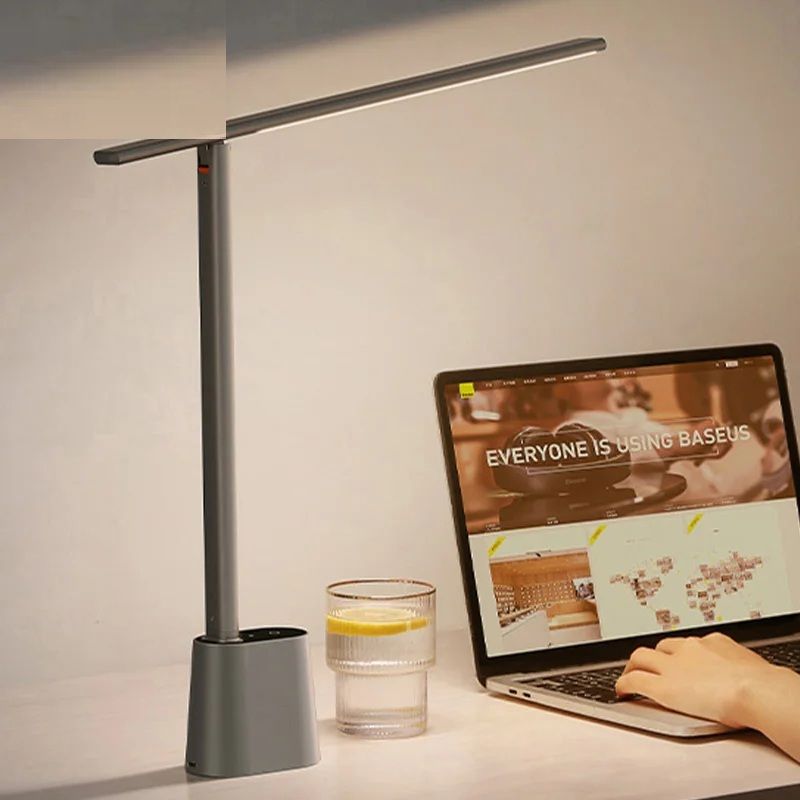 LED Desk Lamp With Eye Protection, Smart Adaptive Brightness, Foldable Table Lamp For Study, Office, Bedside Read Light white