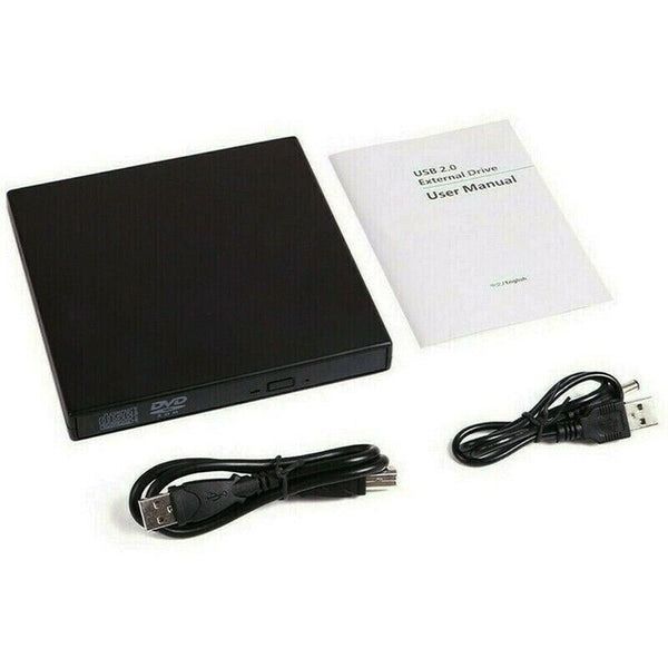 External Slim CD DVD RW Drive, USB Writer, Burner, Black, For Laptop PC External Slim CD DVD RW Drive, USB Writer, Burner, Black, For Laptop PC