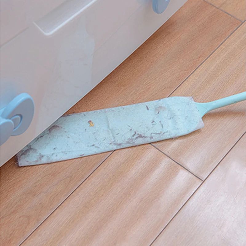 Long Handle Dust Gap Cleaning Brush Reusable Home Cleaning Tool With Cloth Pads white