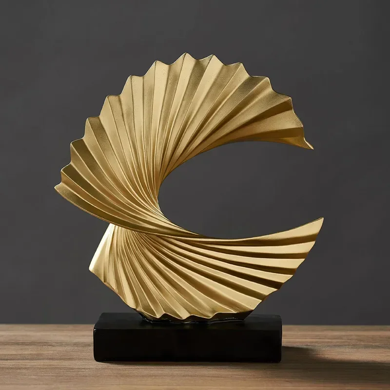 Sculpture Art Modern Resin Golden Statue For Living Room, Office Desk, Home Decor Accessories golden