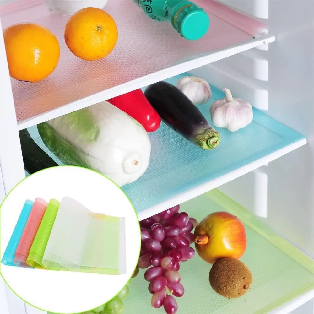 Waterproof Refrigerator Shelf Liner Washable Non Slip Fridge Mat & Drawer Liner Pad (Cut to Fit) green