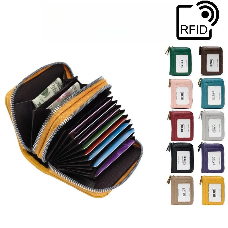 RFID Anti Theft Multifunctional Card Holder And Coin Purse pink