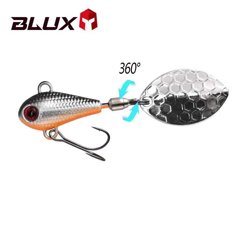 BLUX Spintail Jig Tail Spinner Lure, Long Cast Metal Vibe With Copper Blade (4.5g 7g 11g) c 11g
