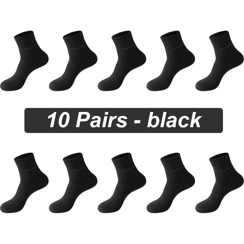 Mens Bamboo Fiber Socks (10 Pairs) Breathable Antibacterial Comfort, EU 3846 5grey 5navy Blue