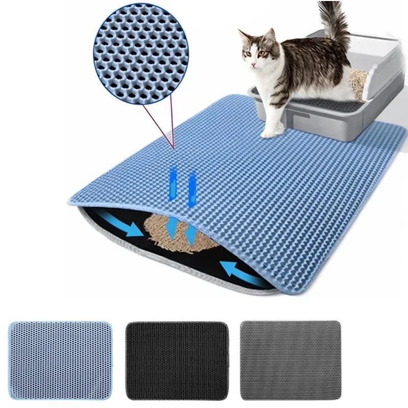 Double Layer Waterproof Cat Litter Mat yellow 15.75 In 19.69 In