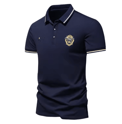 Mens Embroidered Polo Shirt Lightweight Breathable Summer Casual Top navy l