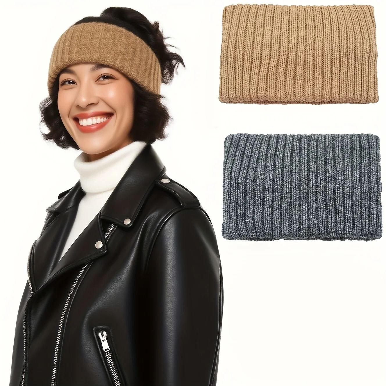 Winter Neck Warmer Scarf Thick Elastic Convertible Neck Gaiter black