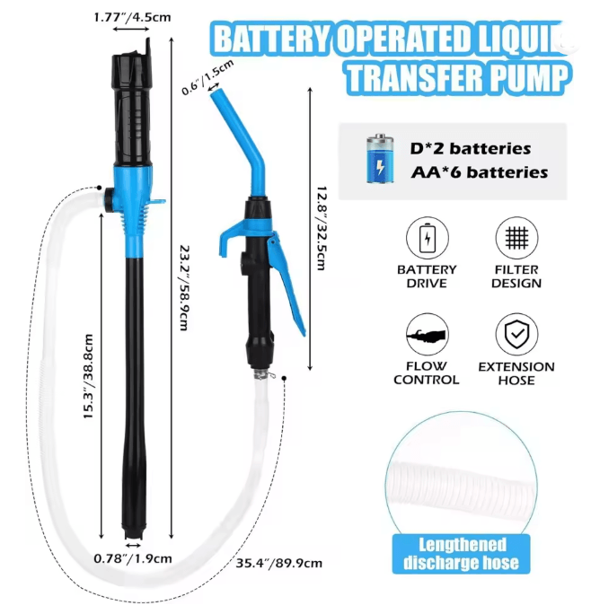 Electric Liquid Transfer Pump Fuel Water Oil Suction Pump For Vehicles And Outdoor Use orange