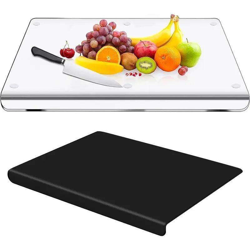 Clear Acrylic Cutting Board With Counter Lip Anti Slip Acrylic Cutting Board For Modern Kitchens clear 35x30cm (13.8 X 11.8 Inc