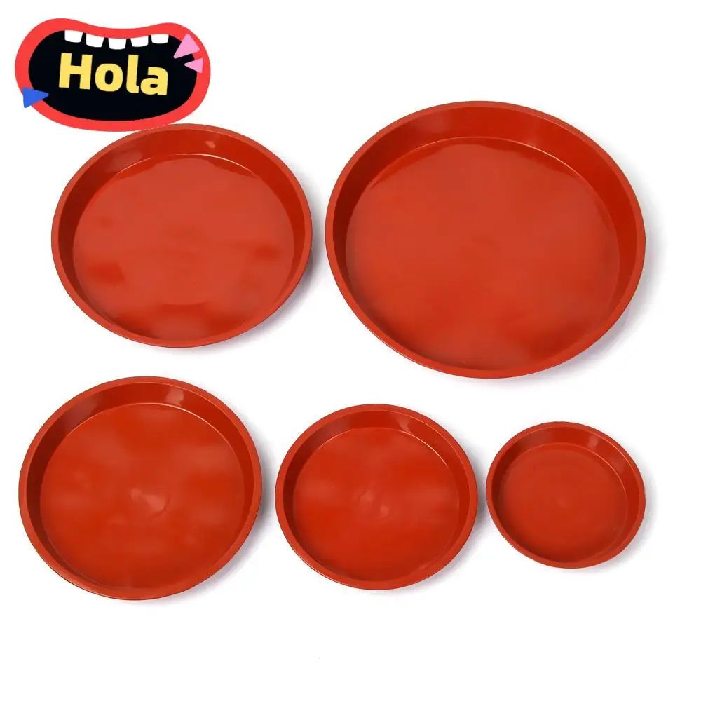 3 Pcs Plant Pot Saucers Drip Trays Durable Plastic Flower Pot Trays For Indoor Outdoor Planters, Water Catcher Base red 6 In