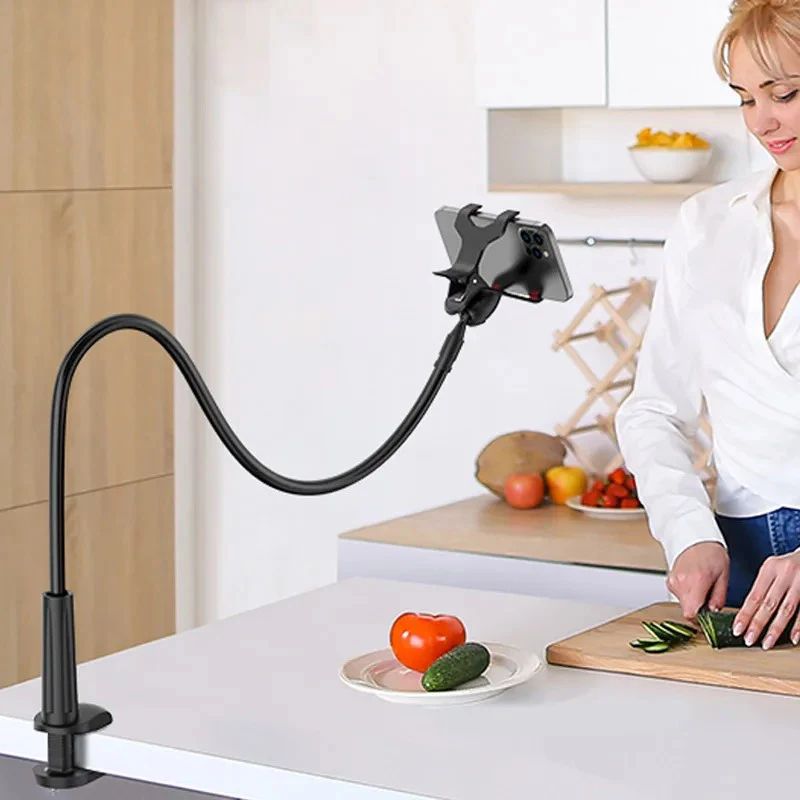 Flexible Bedside Phone Holder Bracket black