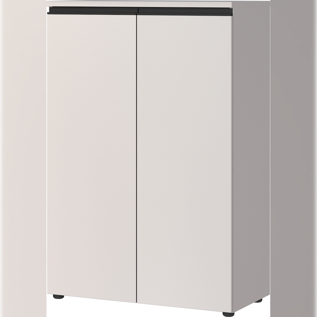 Aktenschrank 2-türig Soft-Close | 3 Ordnerhöhen | Büroschrank Greige matt | Mehrzweckschrank | Made in Germany | Büromöbel `Stuttgart` Kadima Design