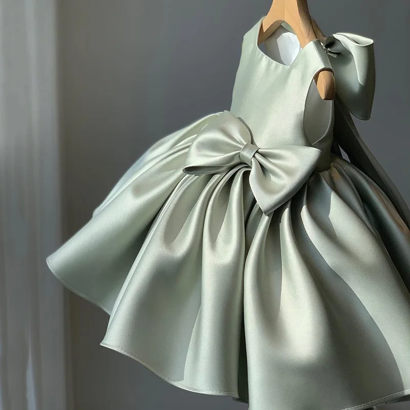 1 2 3 4 5 6 7 8 anni Arco Ragazze Vestono Festa di compleanno Vestito da battesimo per bambini Per ragazze Principessa Costume di Natale Neonati Abiti