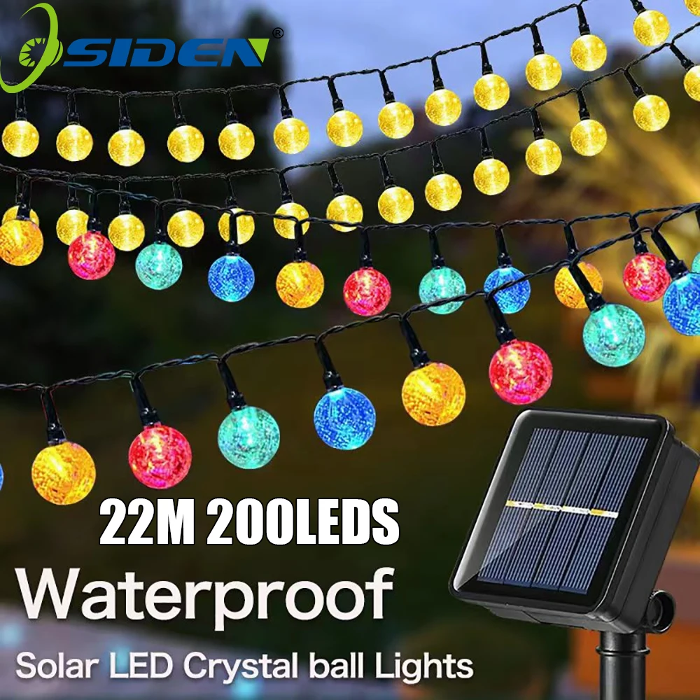 Solar Kristallkugel Bunte dekorative Outdoor Garten Girlande Blase Kugeln Licht Neujahr Weihnachten Dekor Fee Lichterketten Image