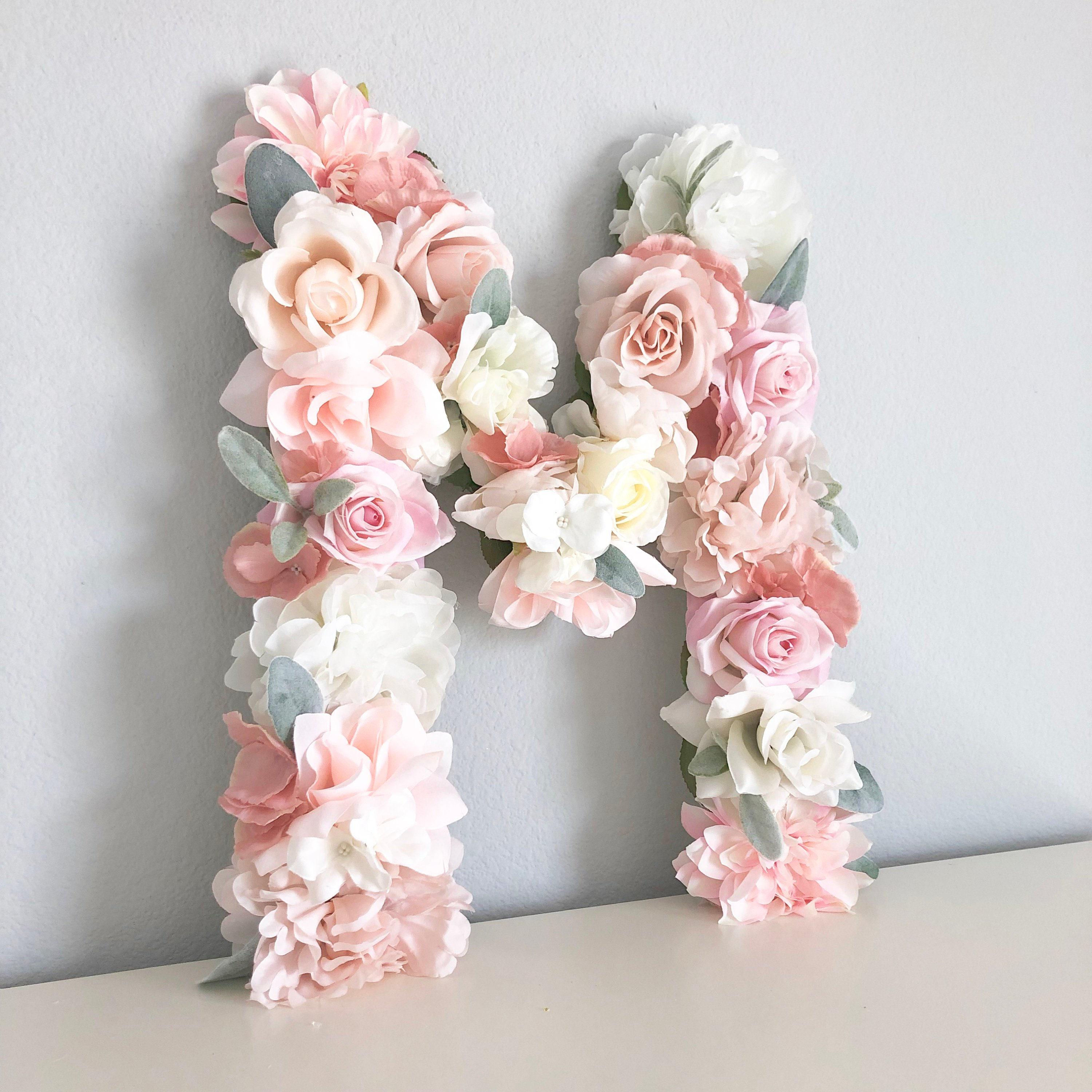 "15\" 19\" 24\" Lettera floreale Lettera floreale Decorazione shabby chic Decorazione murale floreale Decorazione murale boho Decorazione murale floreale"
