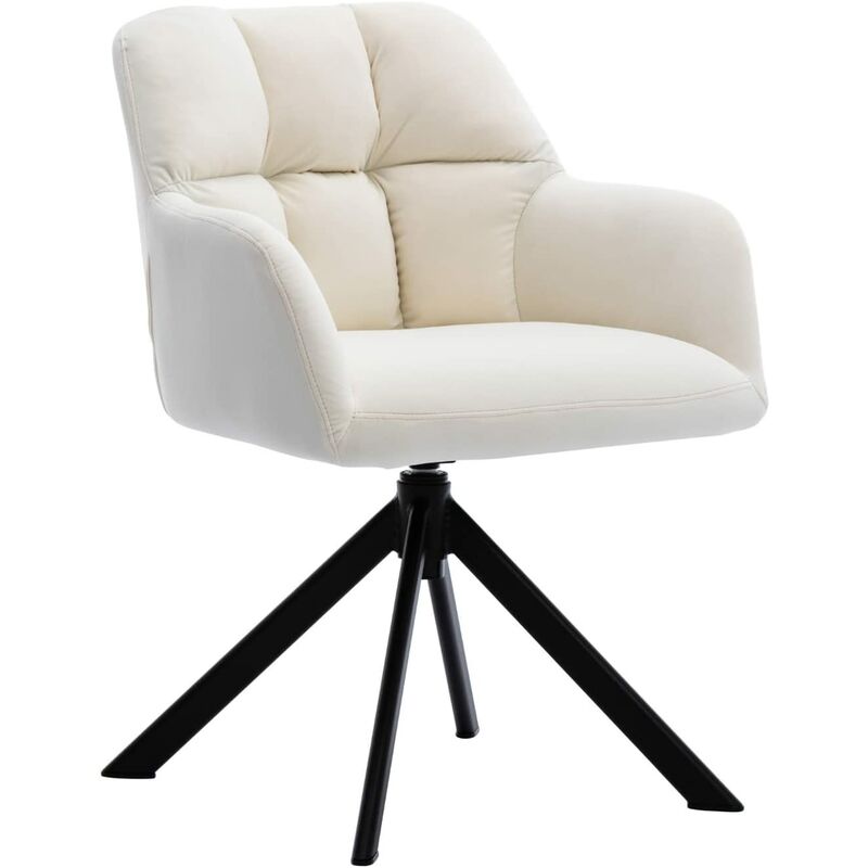 Wahson Office Chairs - Sedia Da Scrivania Poltrona Salotto Girevole Poltroncina Imbottita Moderna, Sedia Ufficio In Velluto Per Ufficio, Wahson, Bianco