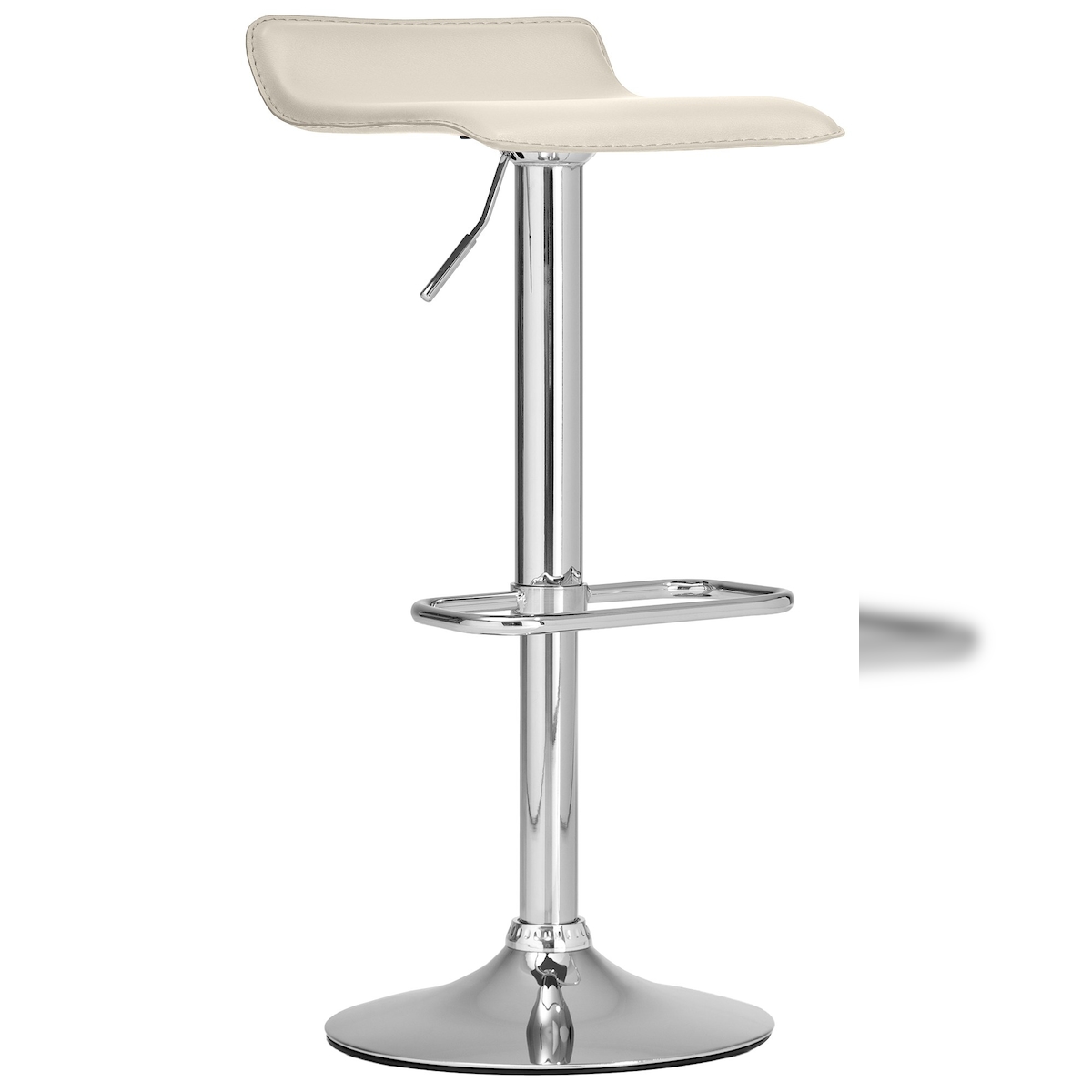 DELUKE Barhocker GUTOR - Kunstleder Creme 38x41x65 cm | Barstuhl Höhenverstellbar Mit Lehne Drehbar Tresenhocker Tresenstuhl Kneipenhocker Kneipenstuhl Image