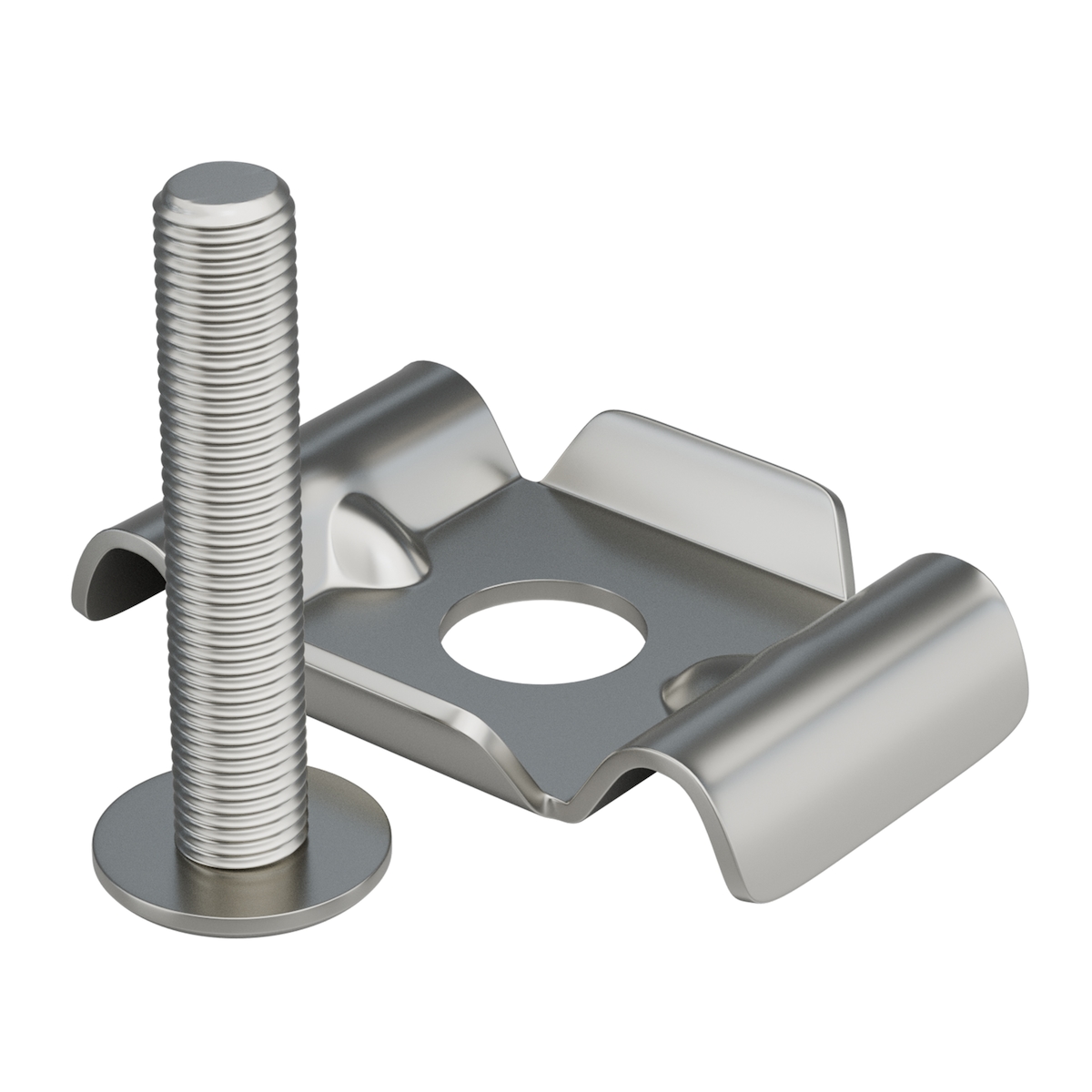 200 Stück Qualinos Butterfly-Klemmplatten Set für Doppelstabmatten inkl. Sicherheitsschrauben M8x40 Edelstahl Image