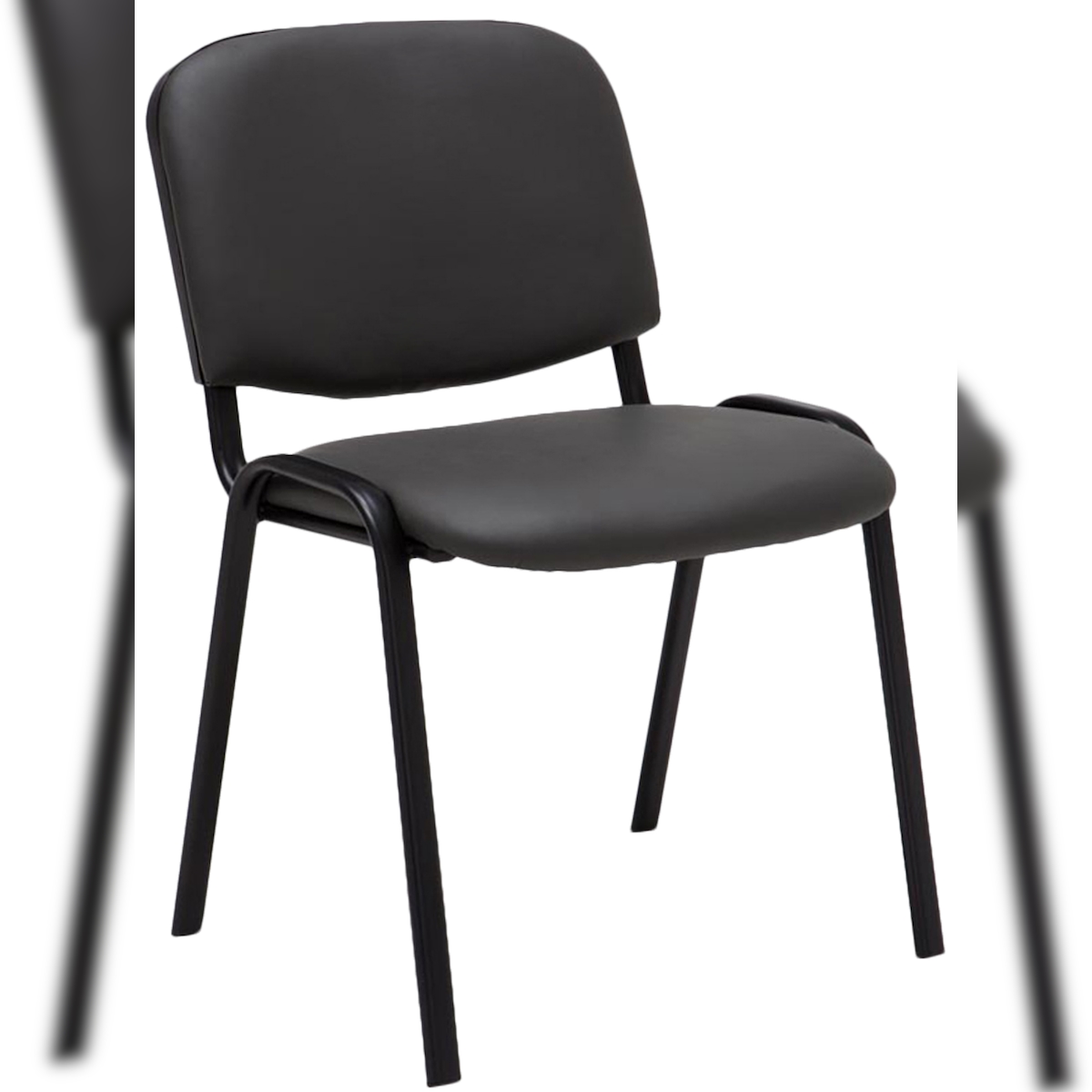 DELUKE Besucherstuhl ZAGREB - Kunstleder Grau 53x53x83 cm | Besucherstühle Konferenzstuhl Wartezimmerstuhl Bürostühle Bürostuhl Konferenzraum Wartezimmer Image