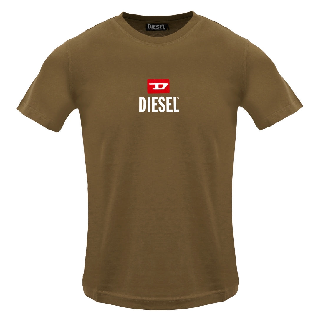 Diesel - Just Small - T-shirt Mit Neuem D-logo In Braun Mit Kaffeelikör Image