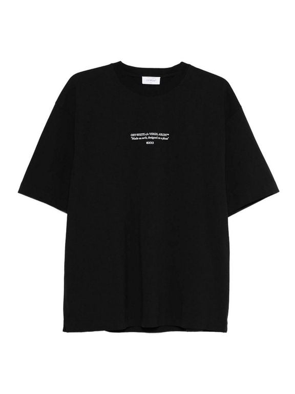 Plain T-Shirt With Classic Crew Neckline - Black - Off-White c/o Virgil Abloh T-Shirts