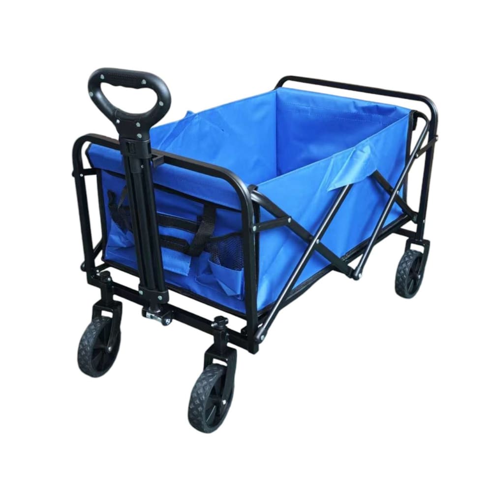 Carrello pieghevole con ruote in acciaio/oxford blu 117x52x50