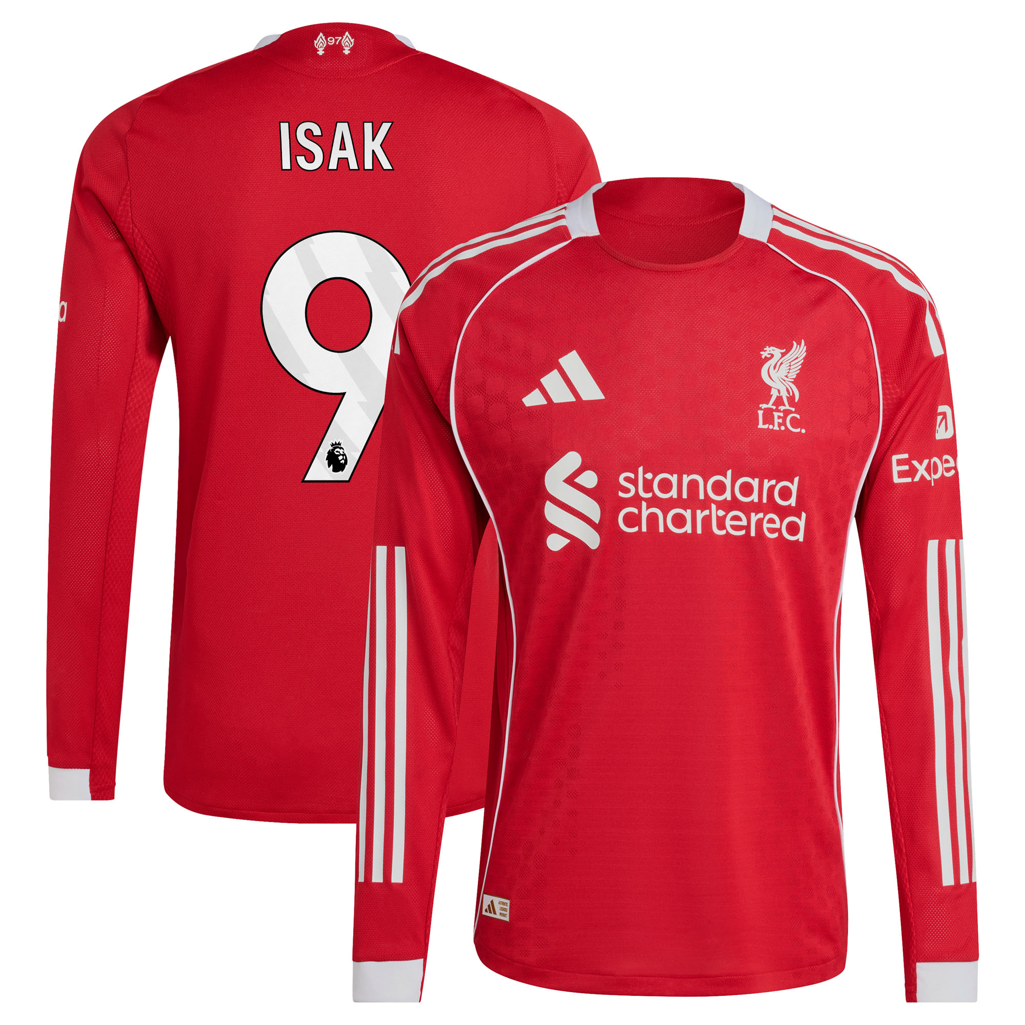 Liverpool adidas Authentisch Heimtrikot 2025-26 - Langarm mit Aufdruck Isak 9 Image