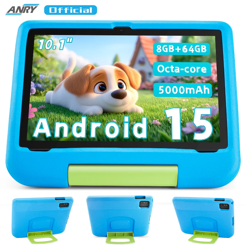 Kinder-Tablet, 10,1-Zoll-Kinder-Tablet Nr. 2025 Android 15 mit Augenschutzbildschirm, 8 GB (4 + 4 GB), RAM, 64 GB Speicher, 5000-mAh-Akku Image