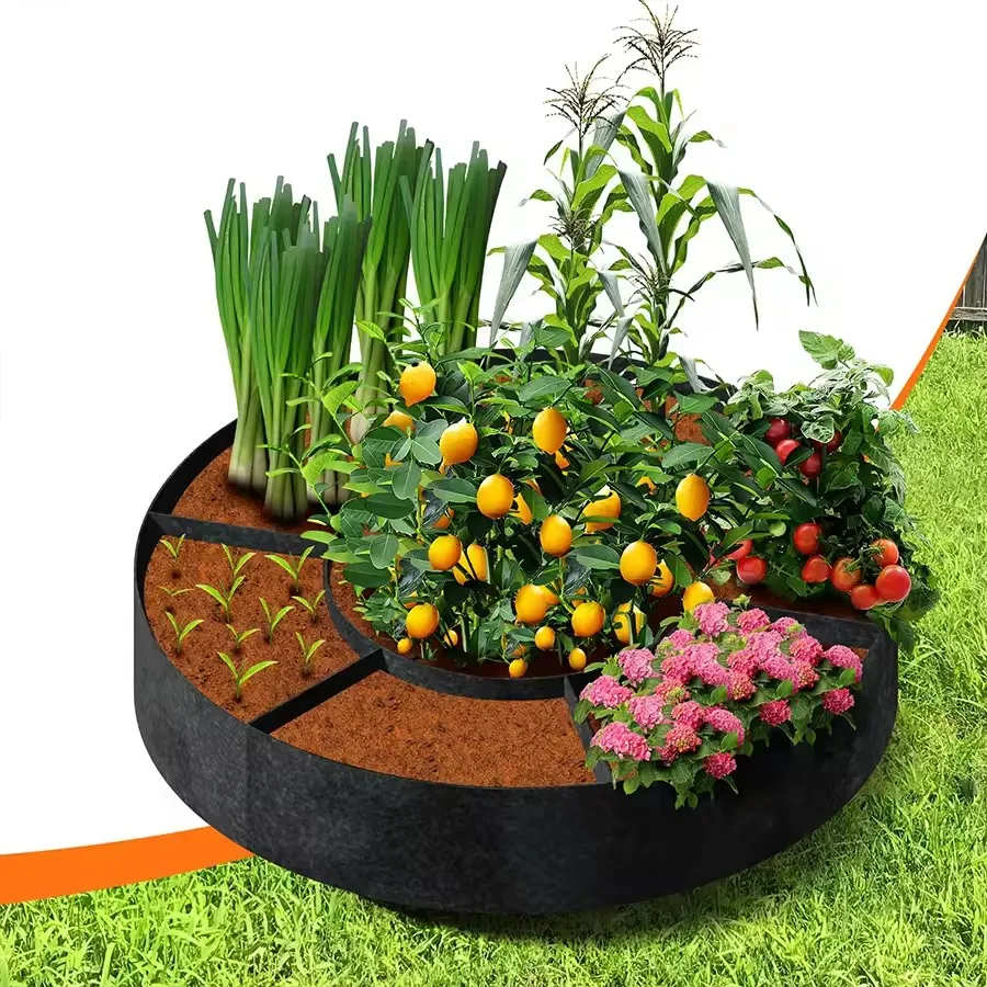 7-Gitter-Pflanzen-Wachstumsbeutel, Vliestöpfe, Gartenbedarf, Pflanzgefäß für den Außenbereich, Gartenpflanzgefäße, Blumentopfpflanzen, Samensack für den Außenbereich Image