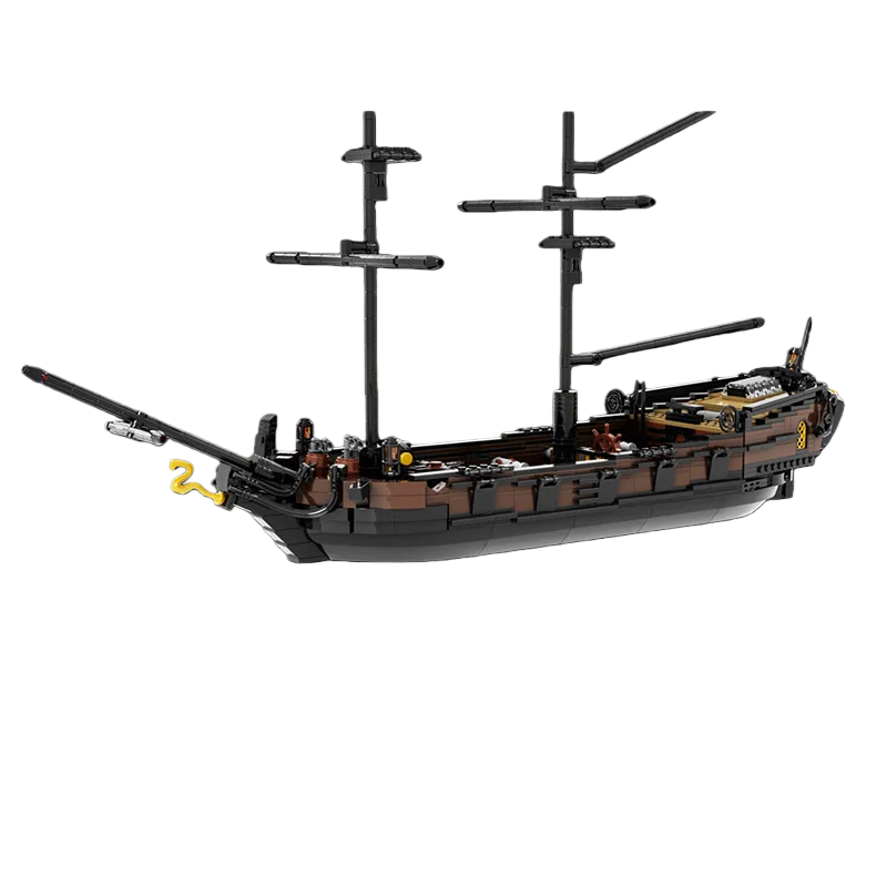 MOC-Bausteine-Spielzeug, zweireihiges Segelschiff-Modell – 1521-teilig – kreatives Montagespielzeug-Set – Weihnachtsgeschenk – für die Geburt eines Jungen Image