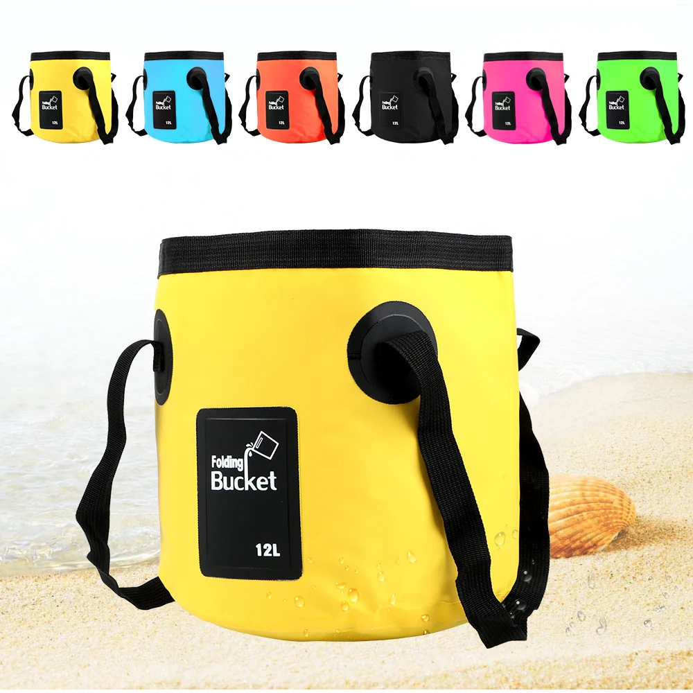12L Auto Waschmaschine Eimer Falten Eimer Auto Waschen Schüssel Waschbecken Waschen Tasche Tragbare Outdoor Reise Faltbare Wasser Eimer Zubehör Image