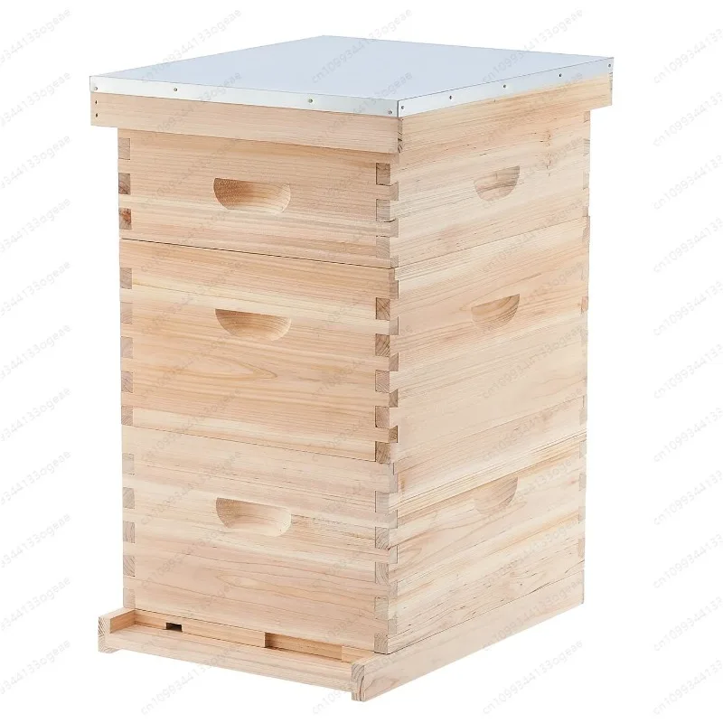 3-lagige komplette Beehive Box 10-Rahmen Bee Hive Starter Kit Complete Hive Image