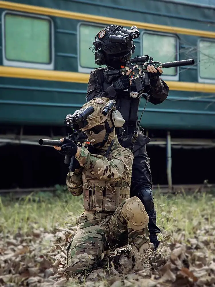 Neue Kind Camouflage Uniform Männer Im Freien Taktik Special Forces Lange Ärmel Militärische Ausbildung Leistung Leistung Kostüm Image