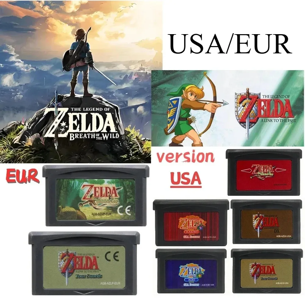 Cartouche de jeu GBA version USA/EUR populaire, console de jeu vidéo 32 bits, The Legend of Zelda, carte de jeu FOUR SWORDS The Minish CAP Of